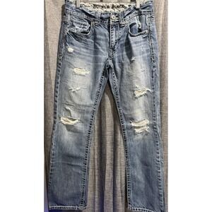 Buckle Black Men's Three Fit Jeans 31x32 Slim Fit Straight Knee to Hem Low Rise